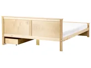 Bed with 2 Drawers DAUPHIN Pine Wood Light Brown 180 x 200 cm (EU Super King)_1059909