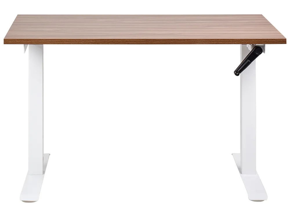 Schreibtisch manuell höhenverstellbar DESTINES 120 cm 72 cm Braun / Weiß_898801