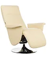 Recliner Chair PRIME with Footrest Faux Leather Light Beige