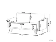 Sofa 3-Sitzer MAURA Samtstoff Grau_789446