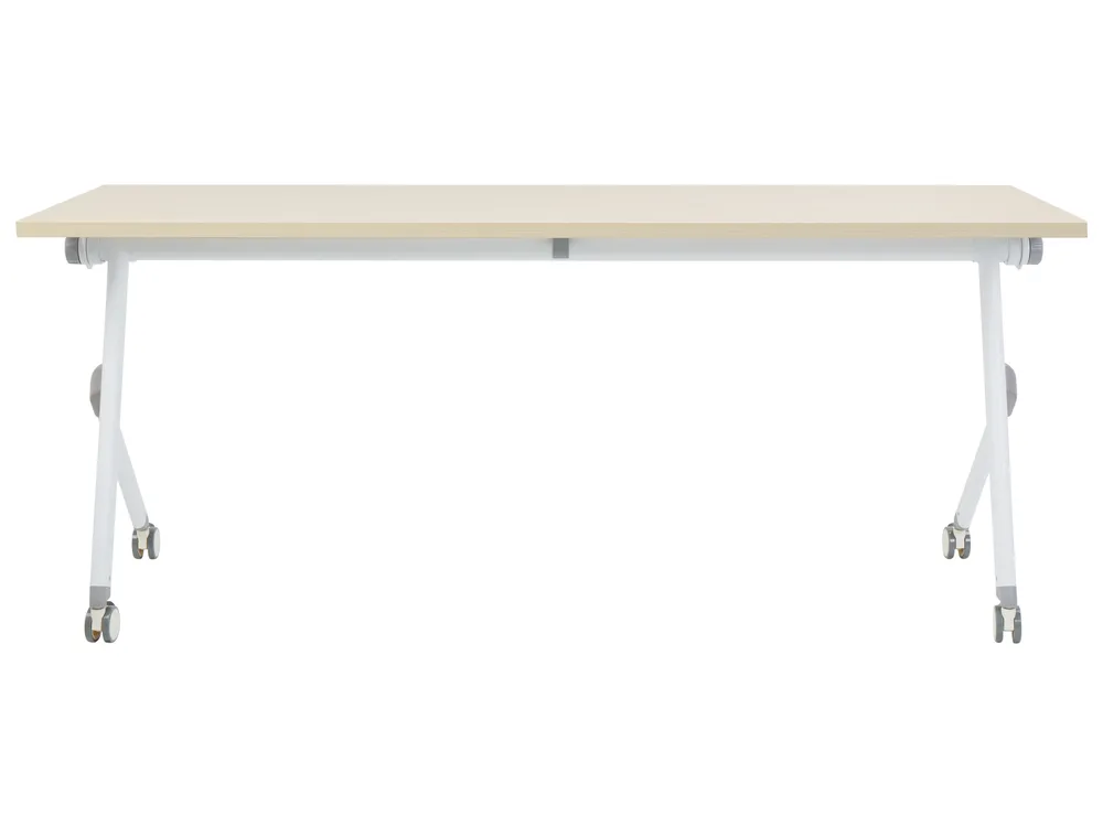 Zusammenklappbarer Schreibtisch BENDI 180 cm 60 cm mit Rädern Hellbraun_922357