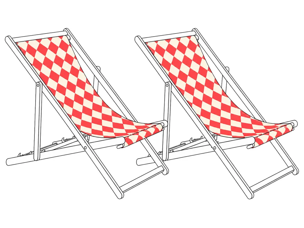 Ersatzstoff für Sonnenliege 2er Set ANZIO/AVELLINO 113 x 44 cm Rot