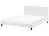 Bett mit Lattenrost Samtstoff FITOU 180 x 200 cm Weiß
