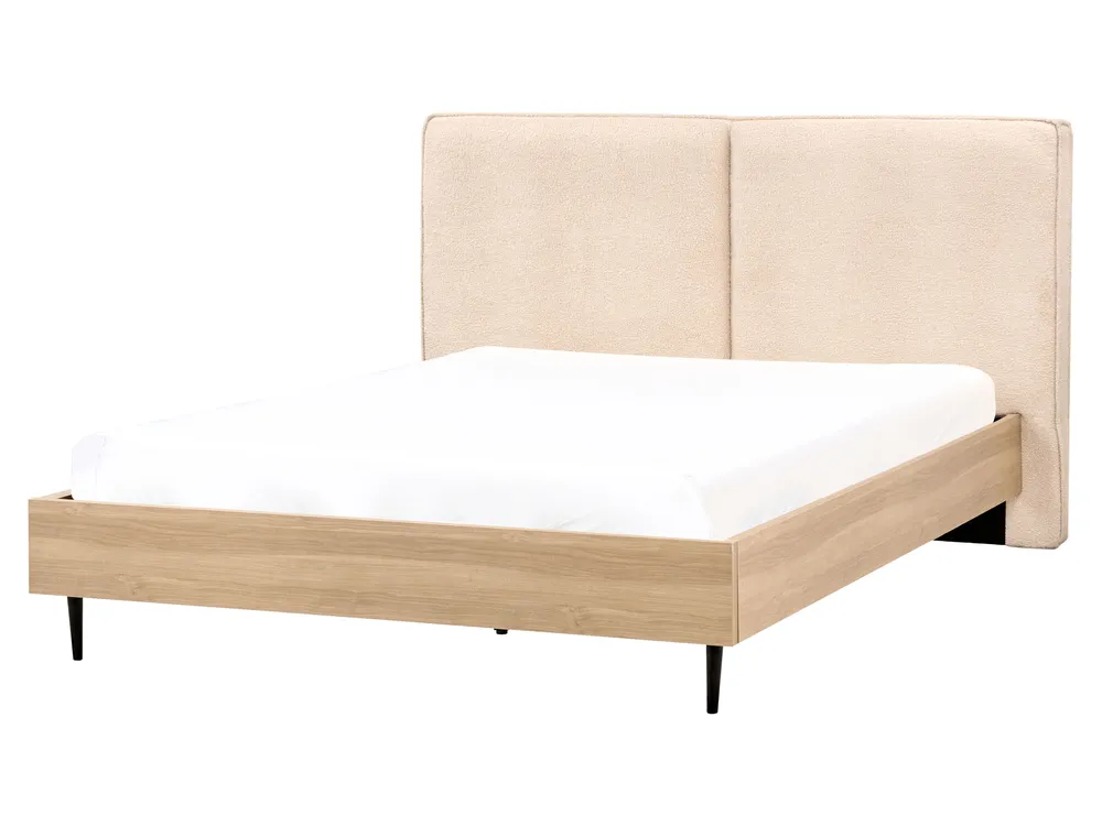 Bett mit Lattenrost Bouclé IZERNORE 160 x 200 cm Beige_971397