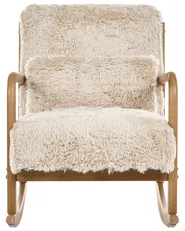 Rocking Chair SKOVDE Faux Fur Light Beige_1098826