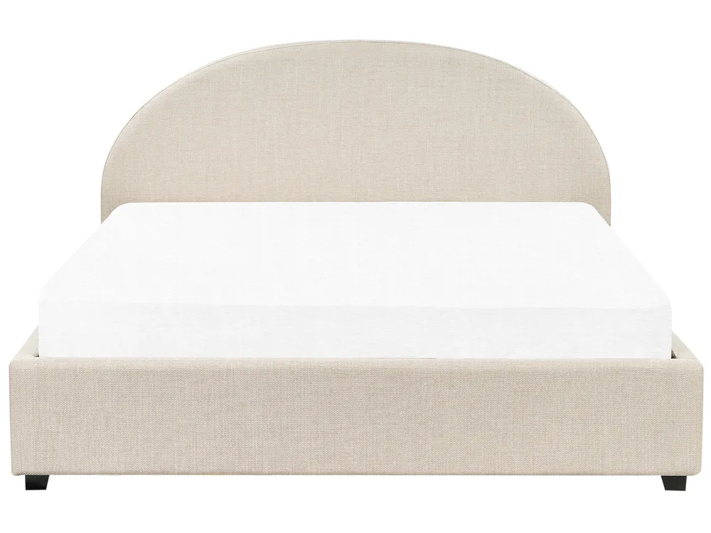 Bett mit Stauraum VAUCLUSE Stoff Sandbeige 180 x 200 cm_876851