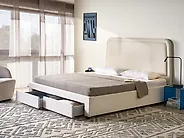 Bed with Storage Drawers SARDENT Boucle Off-White 180 x 200 cm (EU Super King)_1171498