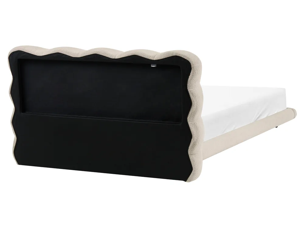 Bett mit Lattenrost Bouclé SOULISSE 160 x 200 cm Beige_1129714