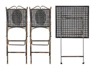 Gartenbar Set klappbar BORMIO Metall Schwarz_967017
