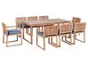 Gartenmöbel Set 8-Sitzer SASSARI PREMIUM zertifiziertes Akazienholz Blau