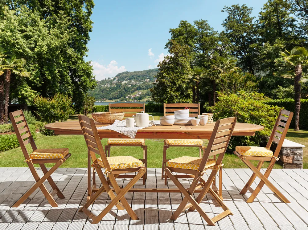 Gartenstuhlkissen 6er Set TOLVE 39 x 31 cm Gelb