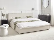 Wasserbett Kunstleinen LESTRE 180 x 200 cm Cremeweiß_962688