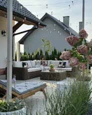 Garten Ecksofa mit Ottomane 6-Sitzer PALERMO modular Polyrattan Braun_949363