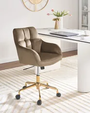 Desk Chair PALMDALE Velvet Taupe_1073320