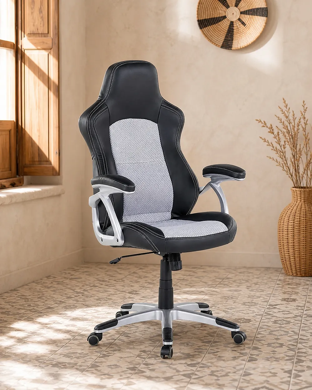 Office Chair EXPLORER Faux Leather Black_1180005