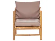 Garden Lounge Set with Table 6 Seater CERRETO Bamboo Taupe Left Hand_908968