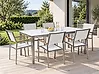 Gartenmöbel Set 6-Sitzer COSOLETO/GROSSETO Sicherheitsglas Marmor Optik Weißer Marmor