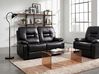 Sofa manuell verstellbar 2-Sitzer BERGEN Kunstleder Schwarz