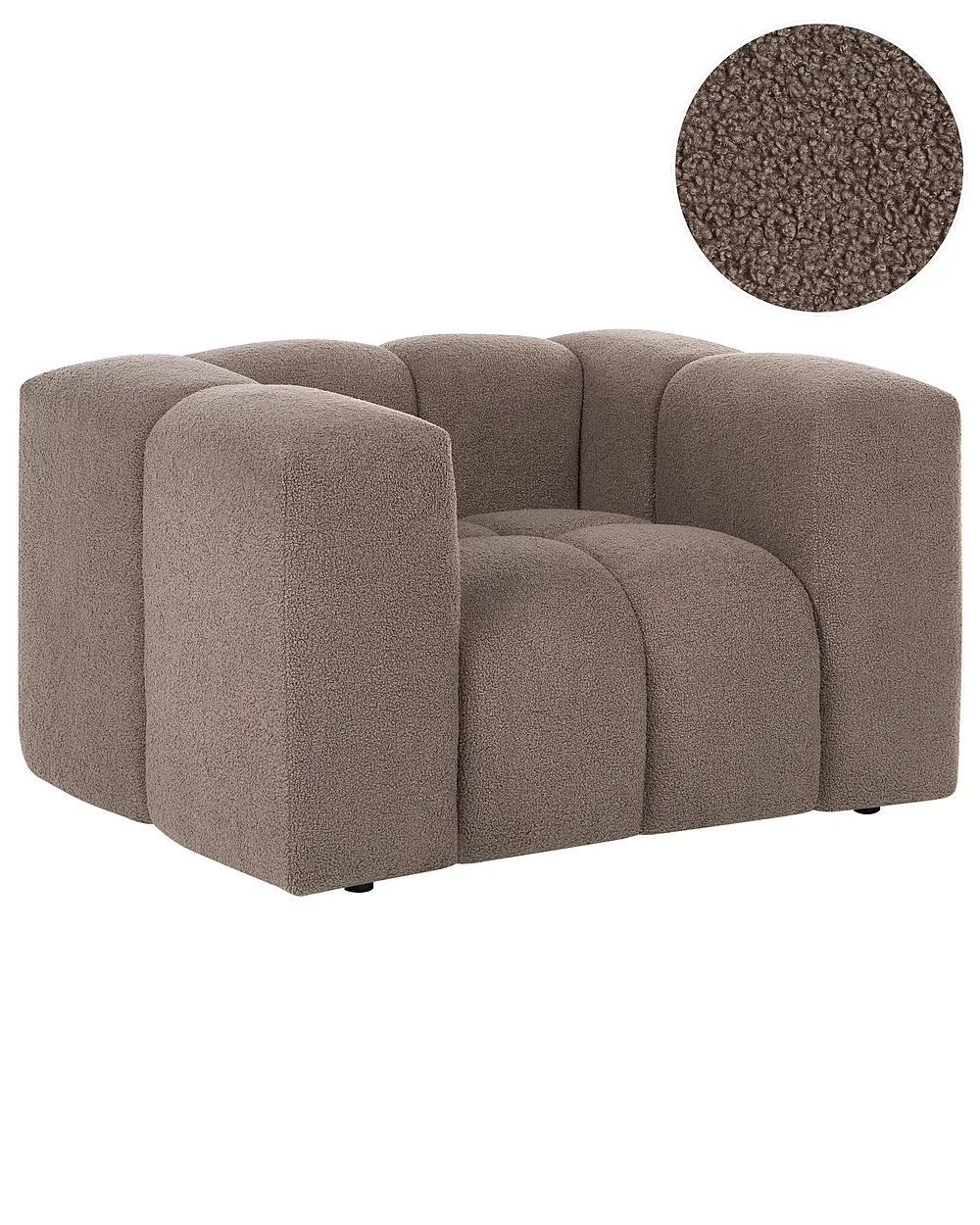 Fauteuil ANTOLA Bouclé Taupe