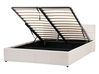 Ottoman Bed LAURESSES Fabric Light Beige 140 x 200 cm (EU Double)