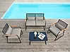Lounge Set mit Tisch 4-Sitzer POMONTE Metall Schwarz