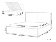 Bett mit Stauraum MOISSAC Chenillegewebe Hellblau 160 x 200 cm_980964