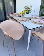 Gartenstuhl 2er Set METEORA Kunststoff Beige_1082884