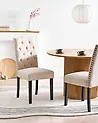 Esszimmerstuhl 2er Set SHIRLEY Stoff Hellbeige