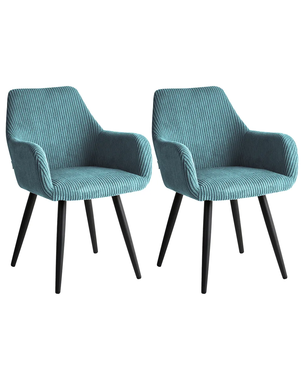 Set of 2 Dining Chairs MORI Corduroy Turquoise_1042103