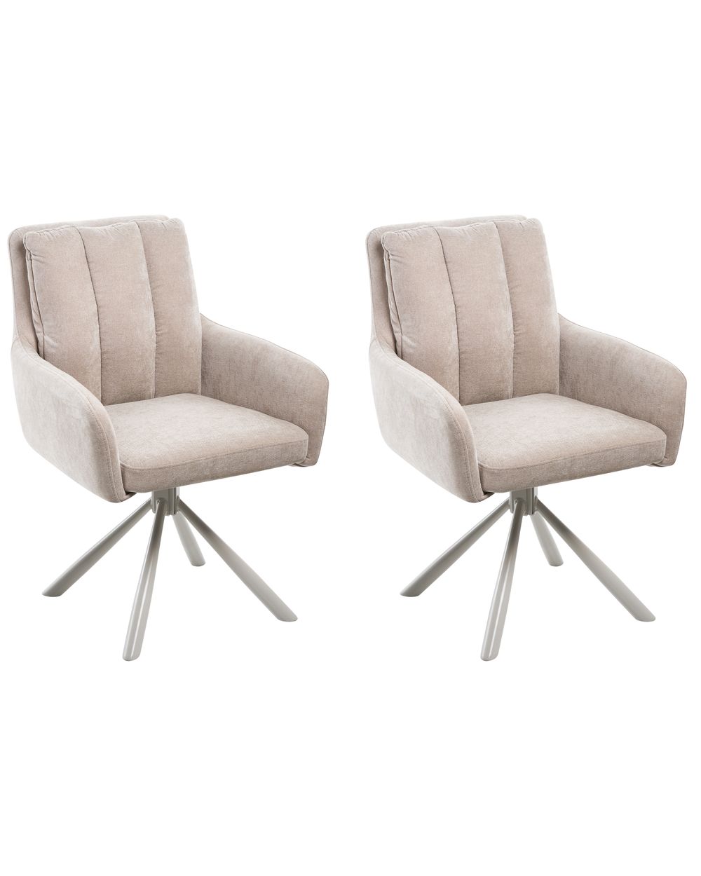 Set of 2 Dining Chairs SARDOAL Fabric Beige