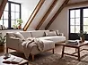 Ecksofa SOSJO Stoff Hellbeige rechtsseitig