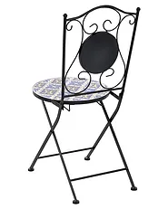 Gartenstuhl 2er Set SIPONTO klappbar Metall Weiß / Blau_1155771