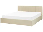 Bett mit Stauraum DREUX Stoff Beige 180 x 200 cm_861187