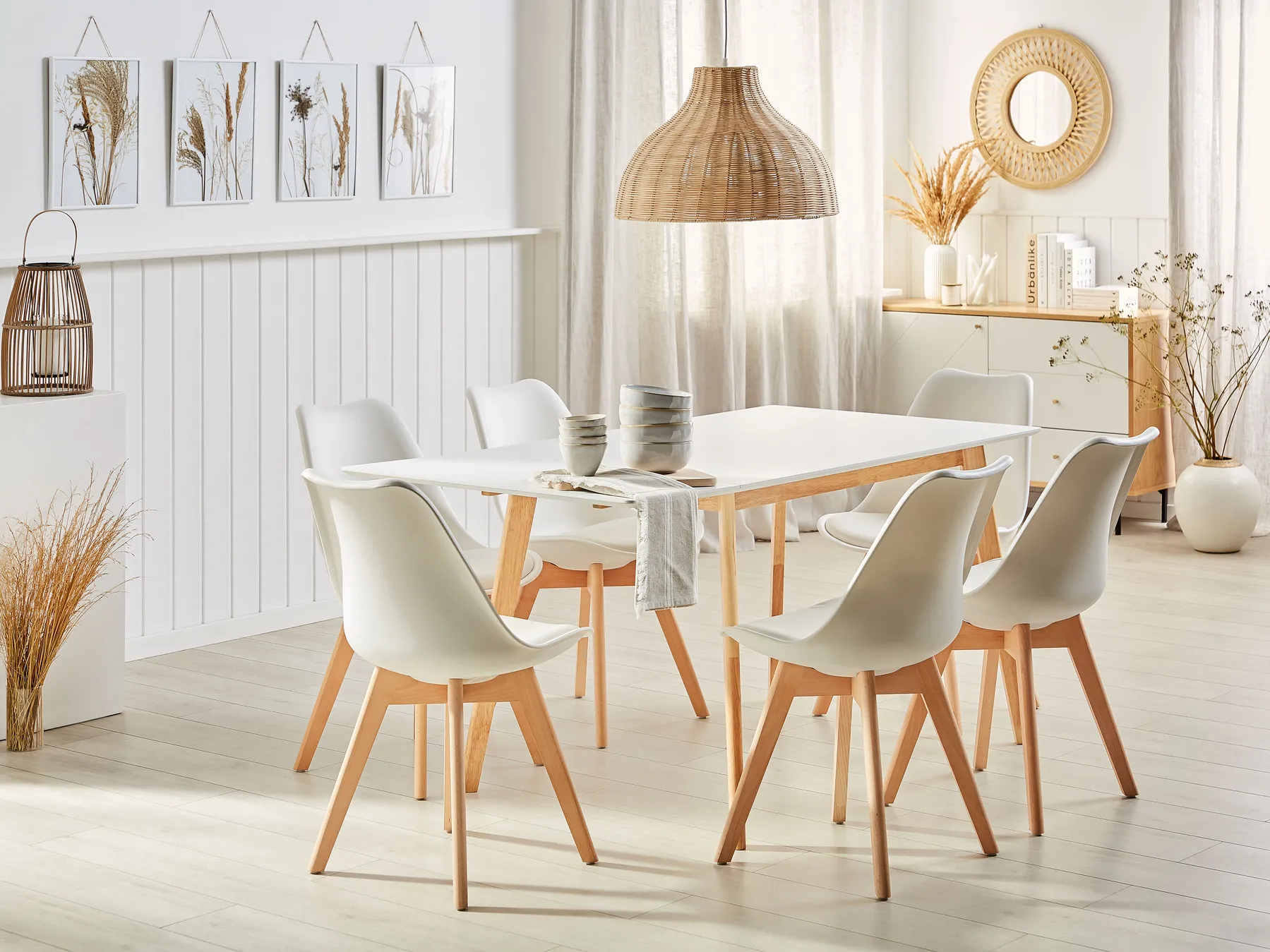 Ausziehbarer Esstisch MEDIO Weiß 120/155 cm 80 cm_794572