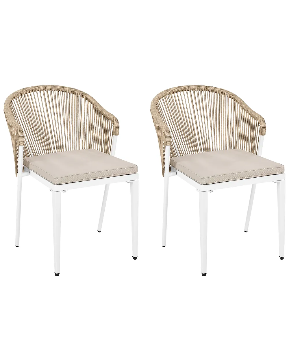 Set mit 2 Stühlen und Sitzkissen PARANEA Metall Beige