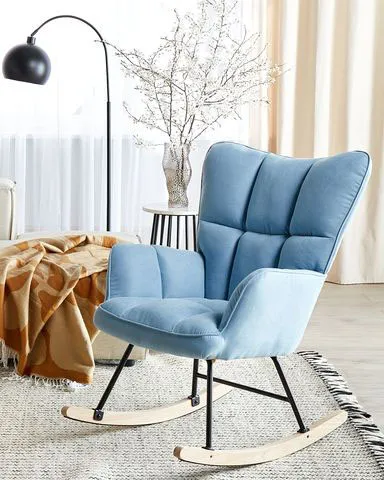 Schaukelsessel OULU Stoff Hellblau