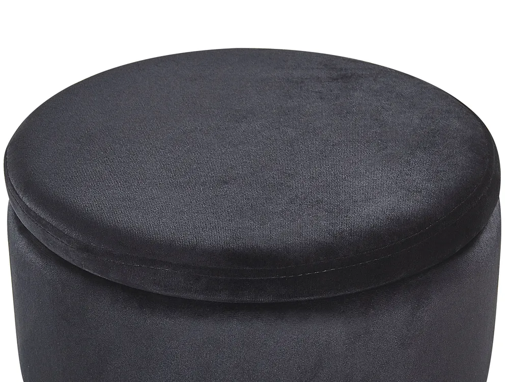 Set of 2 Storage Pouffes DORIS Velvet Black_782027
