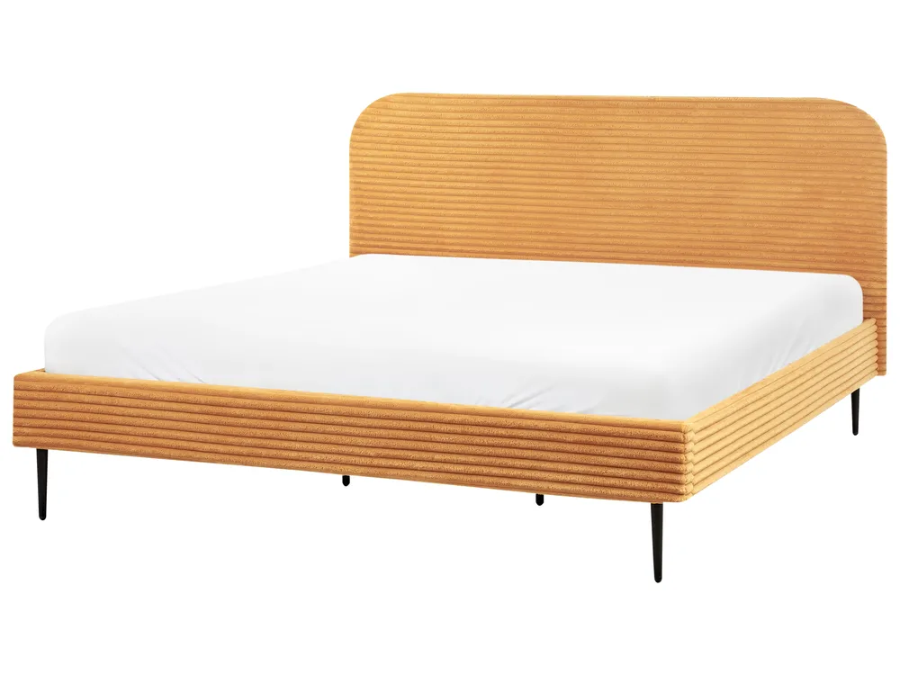 Bett mit Lattenrost Cord FLAYAT 180 x 200 cm Orange_967979