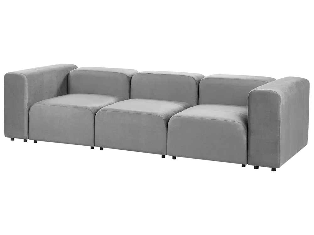 Modular Sofa 3 Seater FALSTERBO Velvet Grey_919390