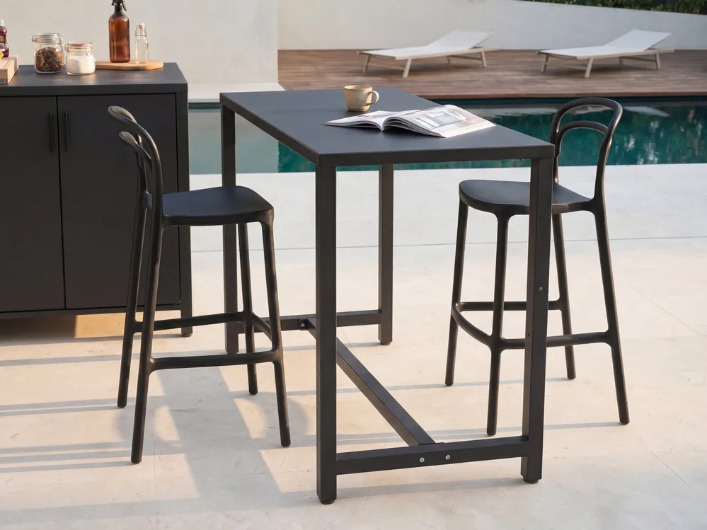 Outdoor-Bartisch ROCHA Graphitgrau Metall_1079690