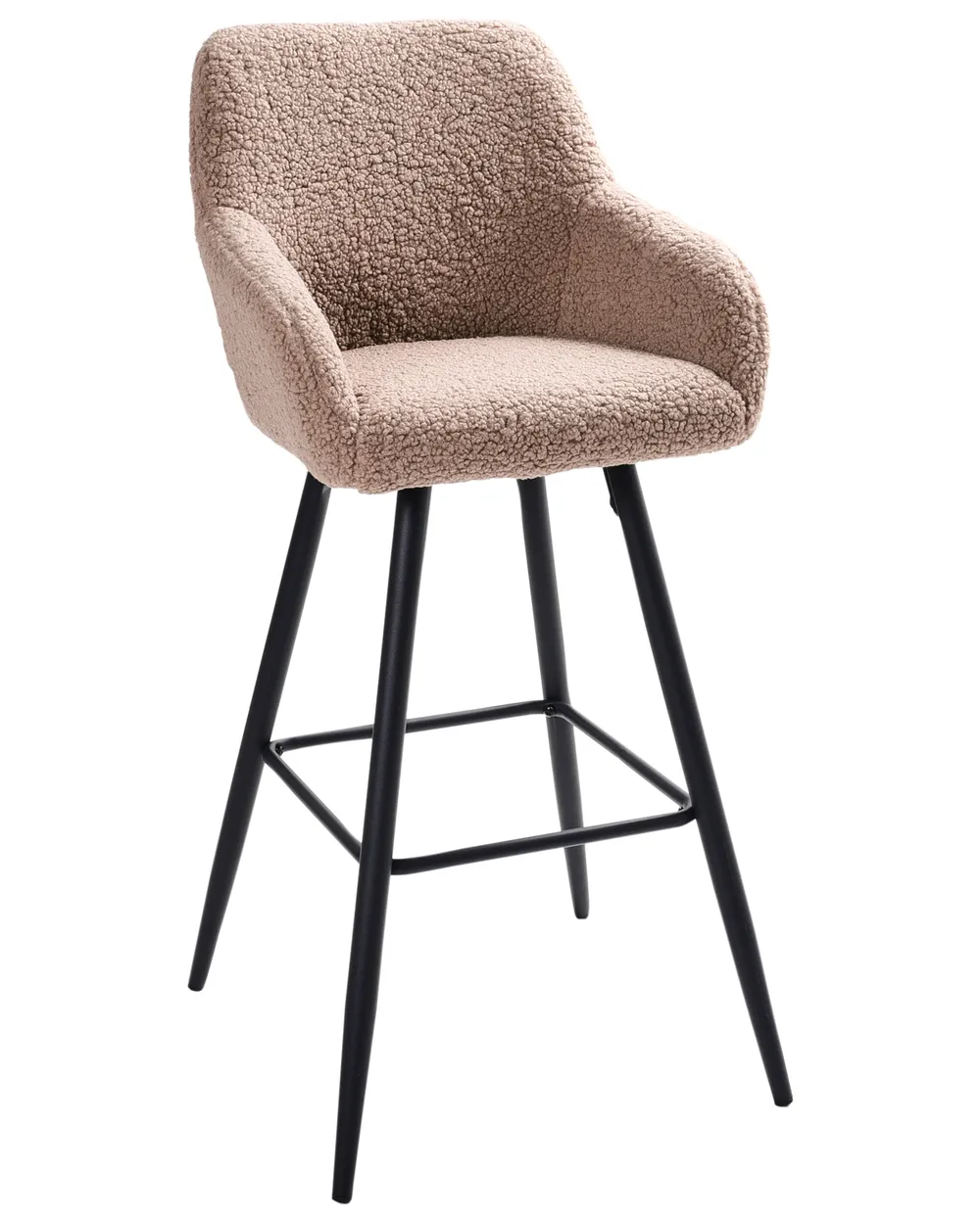 Set of 2 Bar Chairs CASMALIA Boucle Taupe_956958