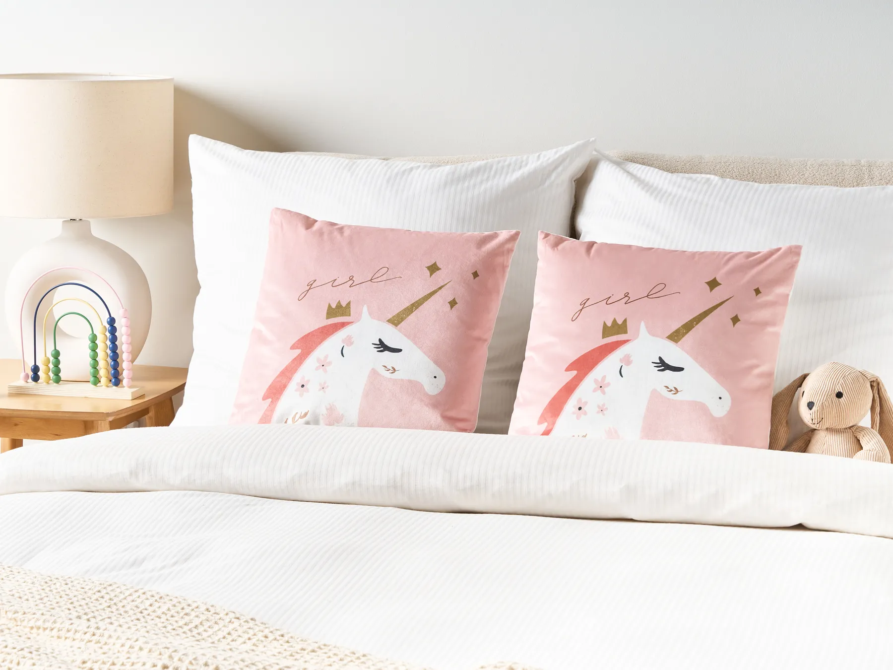 Dekokissen 2er Set UNIOLA Samtstoff 45 x 45 cm Rosa_879409