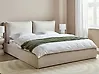 Bett mit Stauraum BAJONNA Stoff Hellbeige 180 x 200 cm