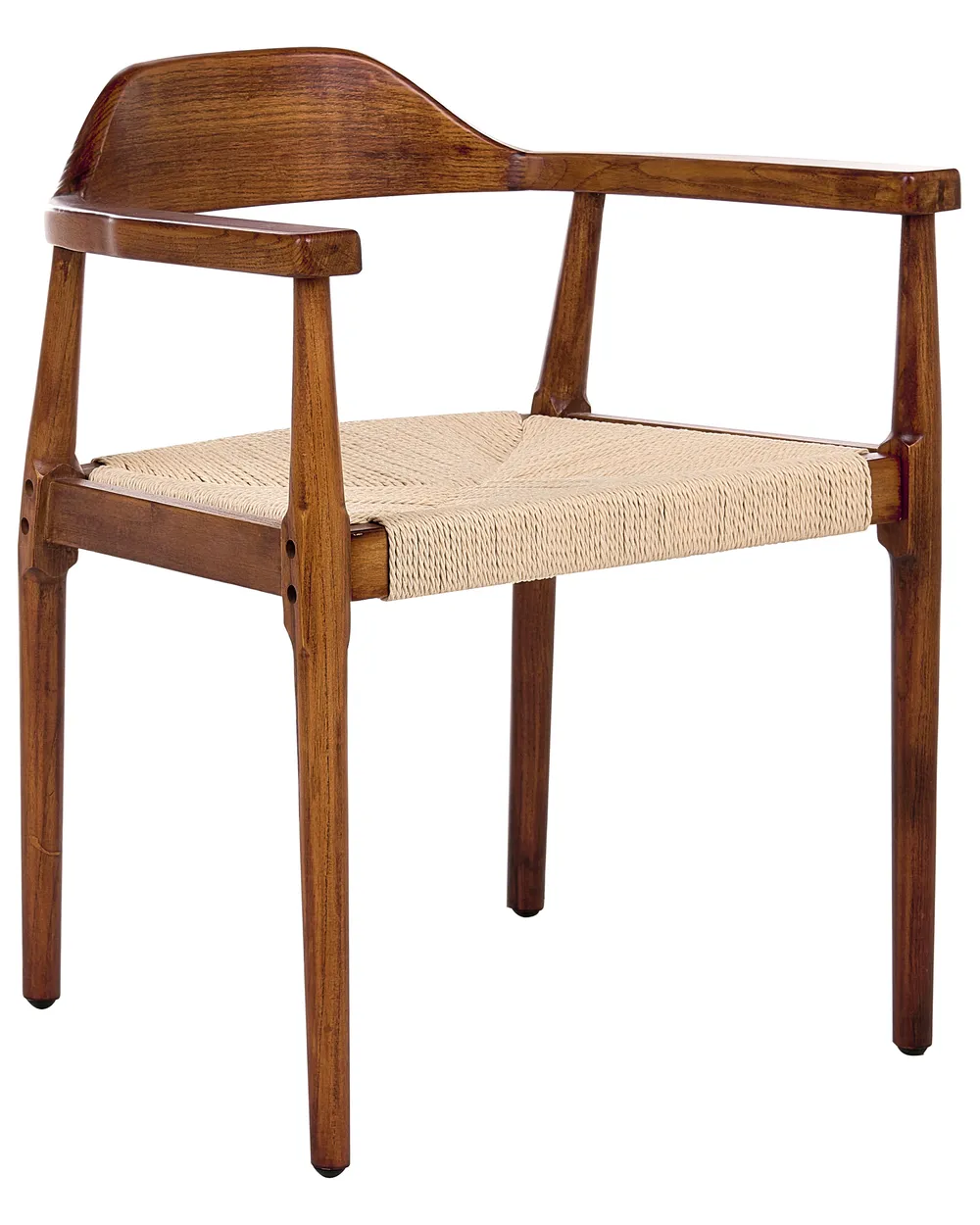 Lot de 2 chaises de salle à manger OAKDALE Bois Marron foncé/beige_985730