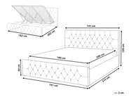 Bett mit Stauraum AMIENS Samtstoff Grau 180 x 200 cm_791287