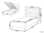 Bett mit Stauraum METZ Samtstoff Pastellrosa 90 x 200 cm_861428