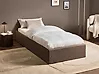 Bett mit Stauraum ohne Kopfteil DINAN Bouclé Taupe 90 x 200 cm