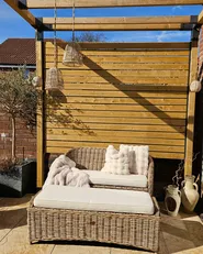 Garten Ottomane SUSUA 140 cm Rattan Naturfarben_981747