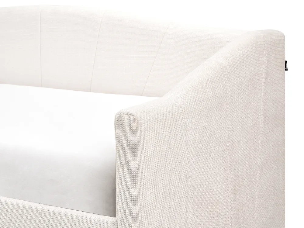 Daybed with Storage VITTEL Fabric Light Beige 90 x 200 cm (EU Single)_876419