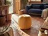 Pouf SELBY Samtstoff Senfgelb